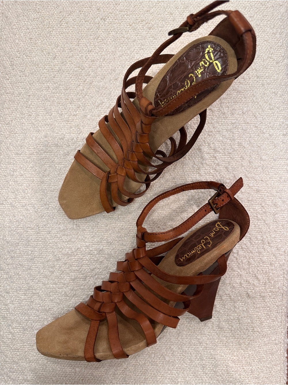 Sam Edelman Saville Leather Gladiator Heels – Women’s Size 11M